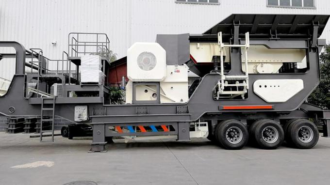 PP Series Mobile Jaw Crusher With Belt Conveyor / Coal Crushing Plant 10 - 35m3/H Capacity