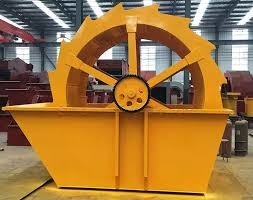 Yellow 2000mm Width Wheel Bucket Sand Washer 80 - 1000t/H Electrical Motor